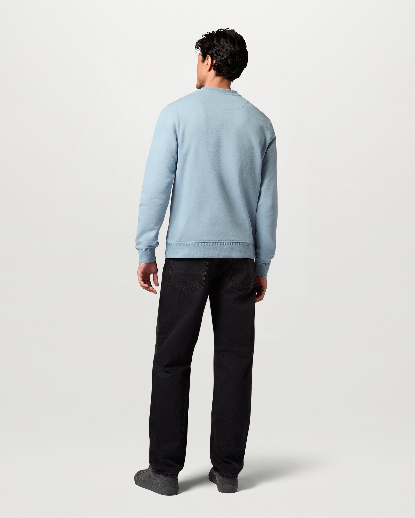 Belstaff Mens Logo Sweatshirt - Mist Blue | CHO | Designer Mens Crew Neck Sweatshirts