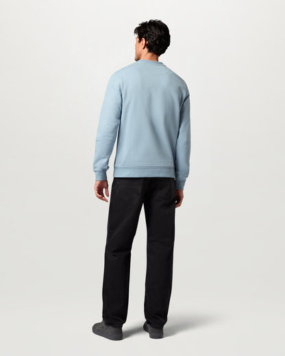 Belstaff Mens Logo Sweatshirt - Mist Blue | CHO | Designer Mens Crew Neck Sweatshirts