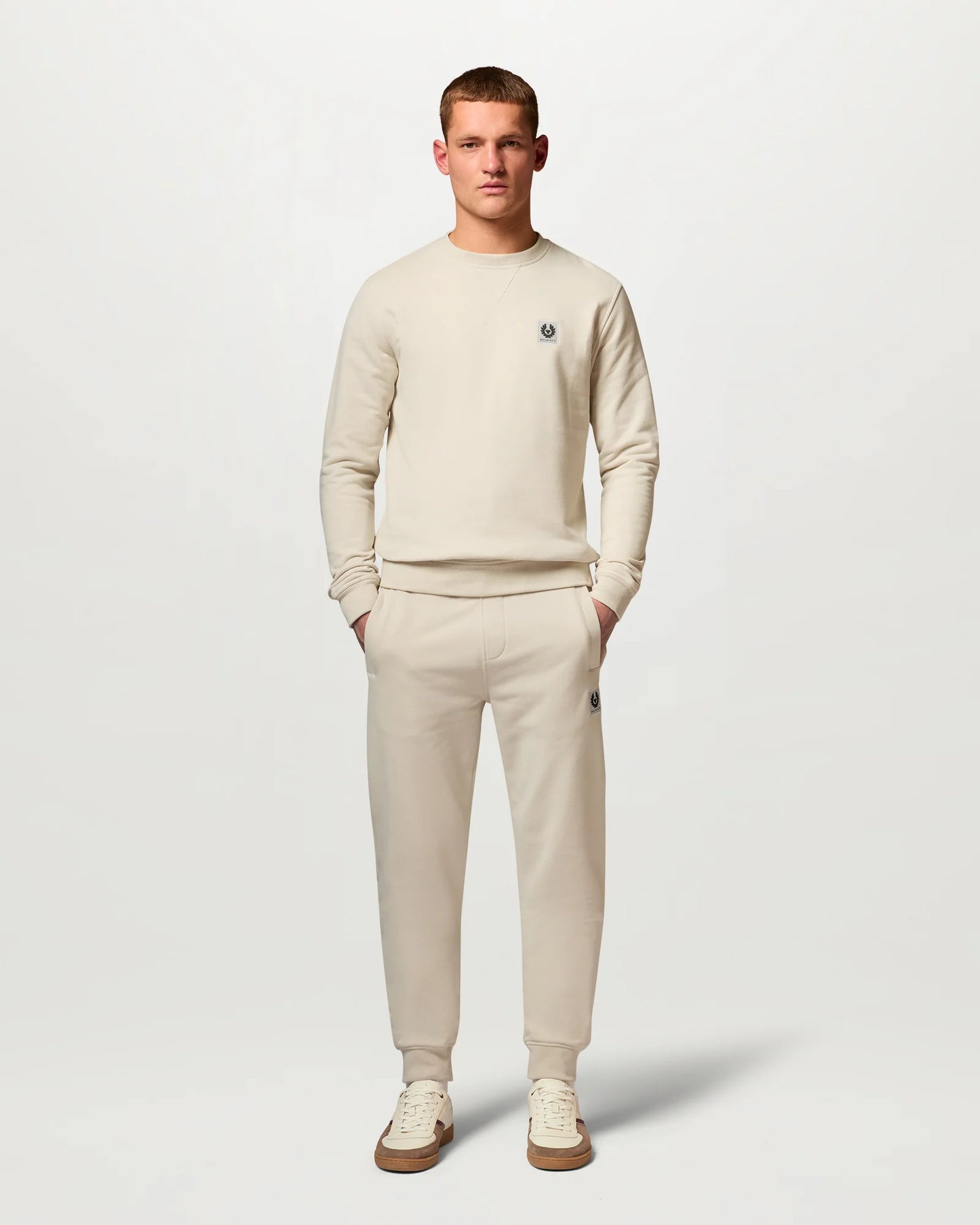 Belstaff Mens Logo Sweatshirt - Pale Stone