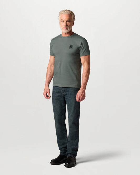 Belstaff Mens Icon Logo T - Shirt - Atlantic Grey | CHO | Designer Mens Short Sleeve T - Shirts