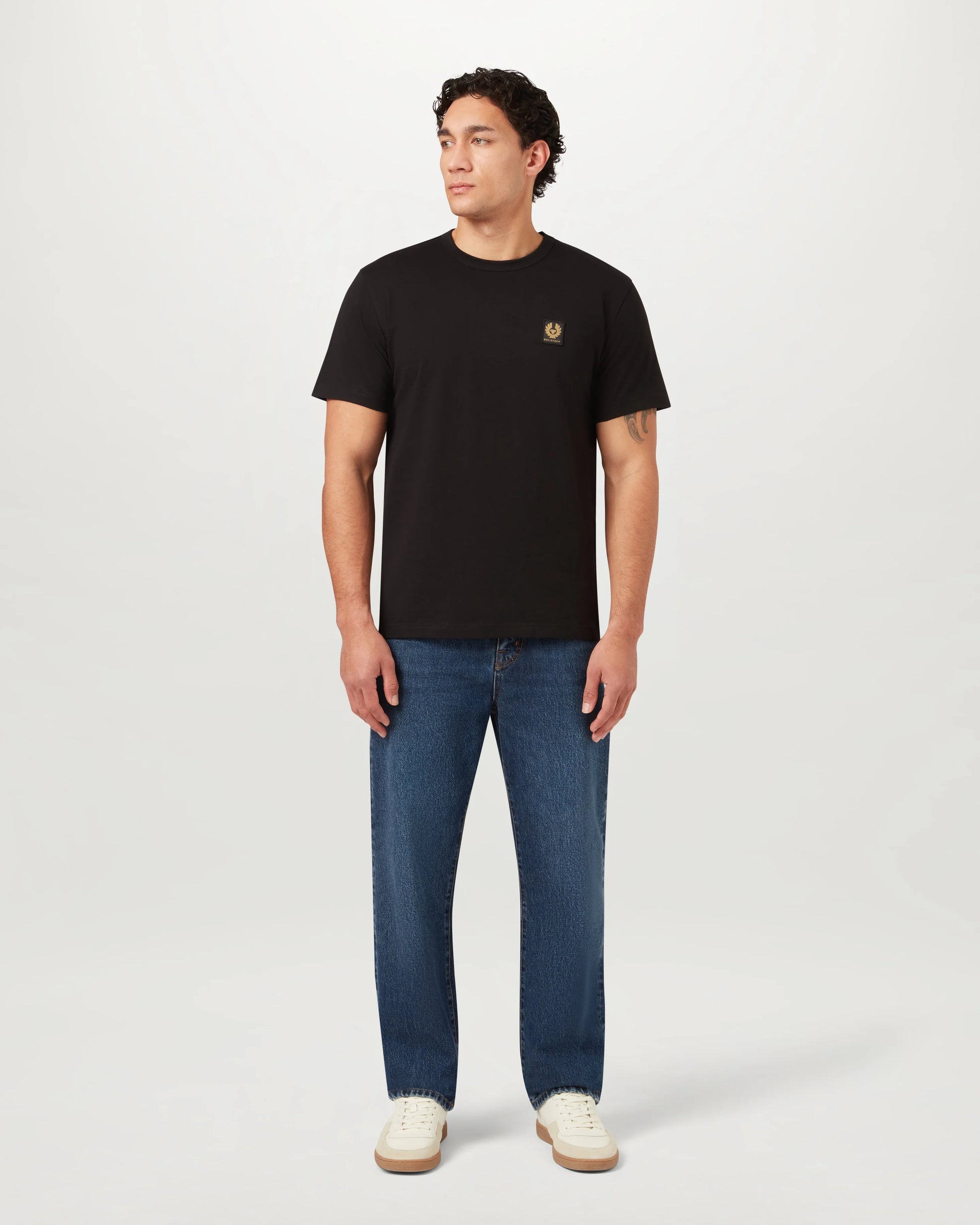 Belstaff Mens Icon Logo T - Shirt - Black | CHO | Designer Mens Short Sleeve T - Shirts