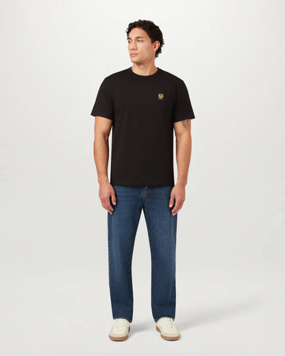 Belstaff Mens Icon Logo T - Shirt - Black | CHO | Designer Mens Short Sleeve T - Shirts