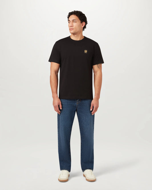 Belstaff Mens Icon Logo T - Shirt - Black | CHO | Designer Mens Short Sleeve T - Shirts