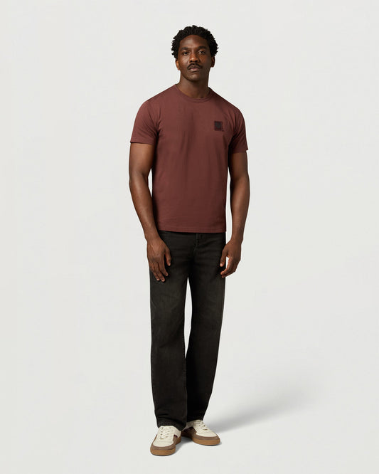 Belstaff Mens Icon Logo T - Shirt - Oxblood | CHO | Designer Mens Short Sleeve T - Shirts