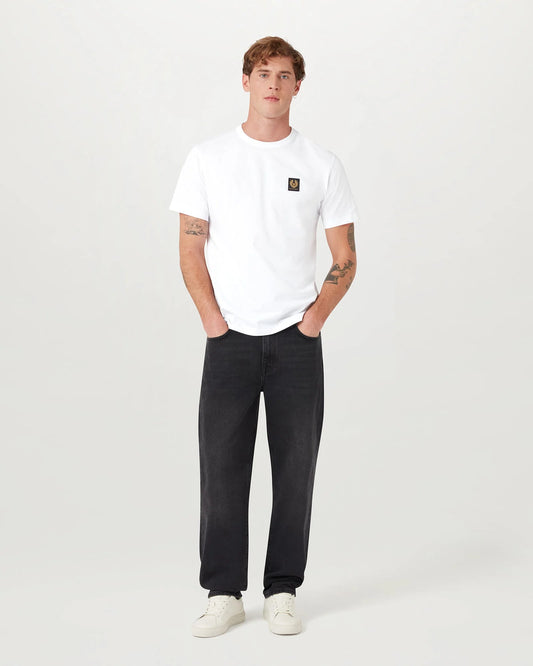 Belstaff Mens Icon Logo T - Shirt - White | CHO | Designer Mens Short Sleeve T - Shirts
