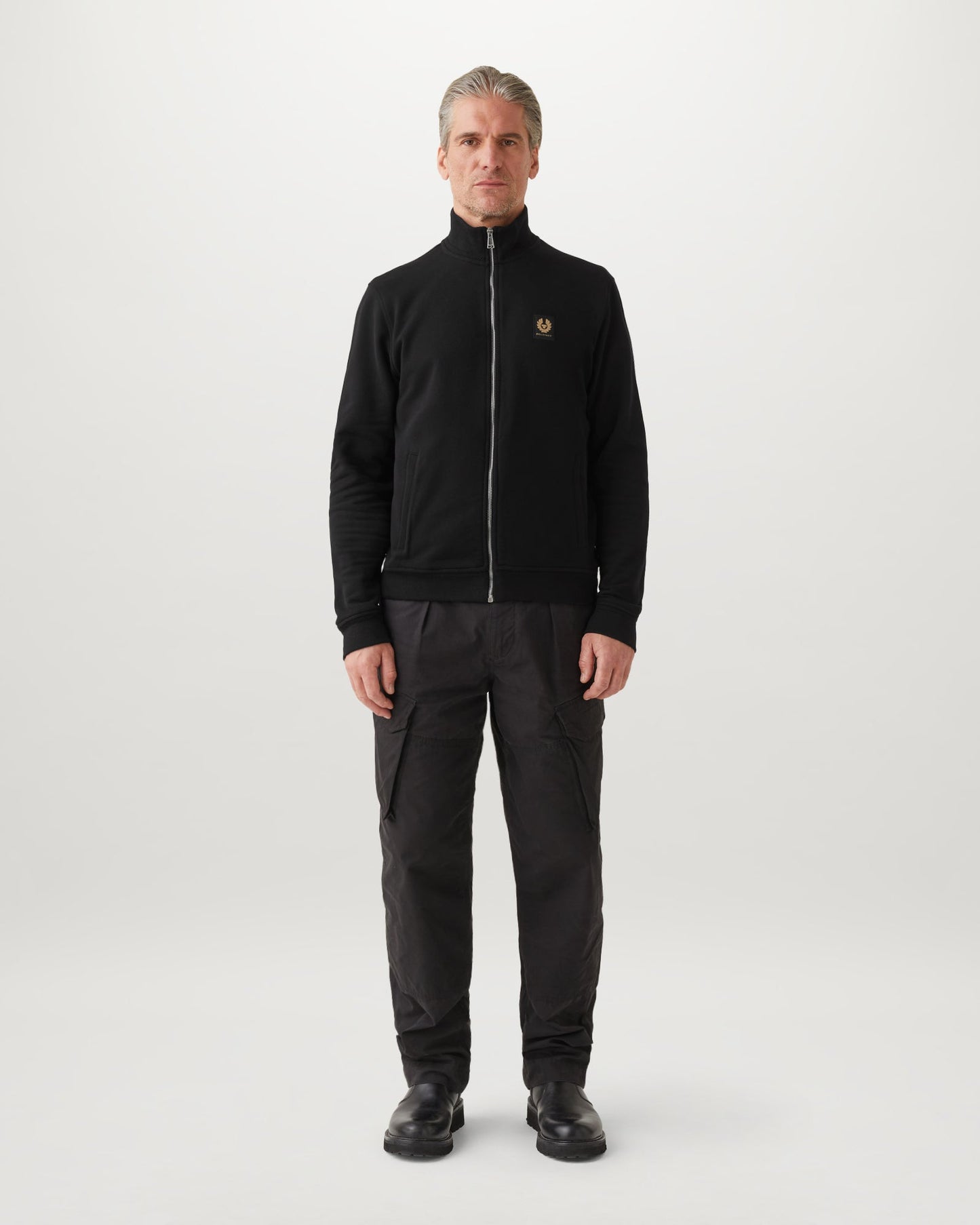 Belstaff Mens Logo Full Zip Sweatshirt - Dark Ink