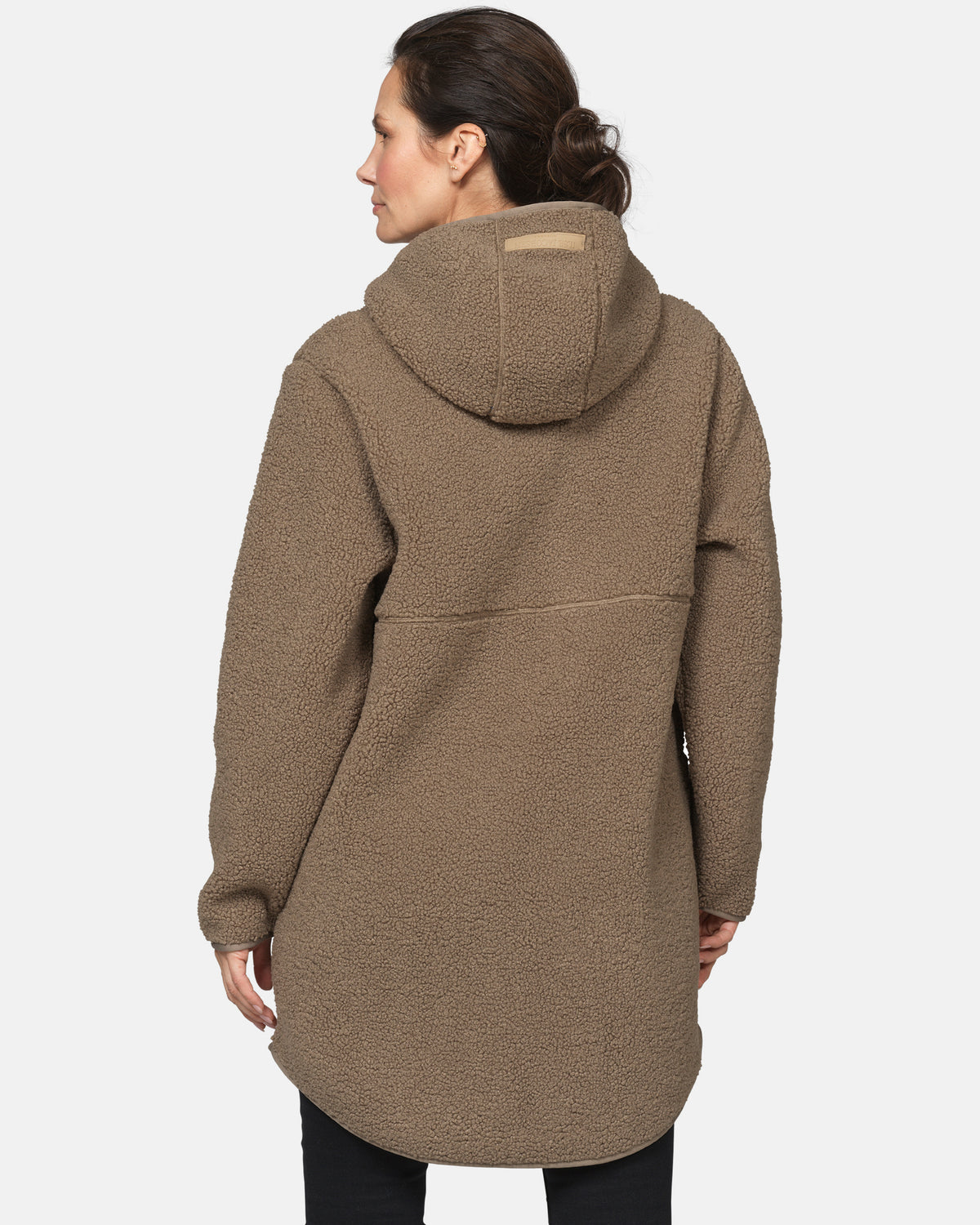 Ilse Jacobsen Bonded Pile Womens Hooded Jacket - Greige 105 | CHO | Designer Womens Pile Jackets
