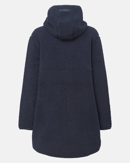 Ilse Jacobsen Bonded Pile Womens Hooded Jacket - Dark Indigo 660 | CHO | Designer Womens Pile Jackets