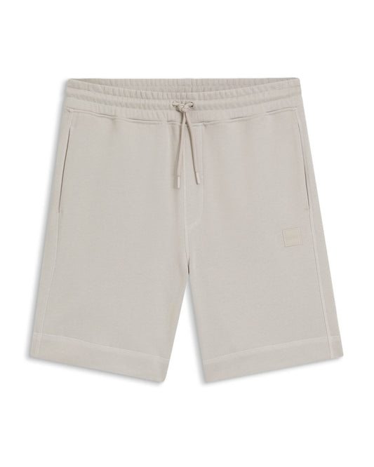 BOSS Orange Sewalk Mens Cotton-Terry Shorts With Logo Badge - Open Grey 070