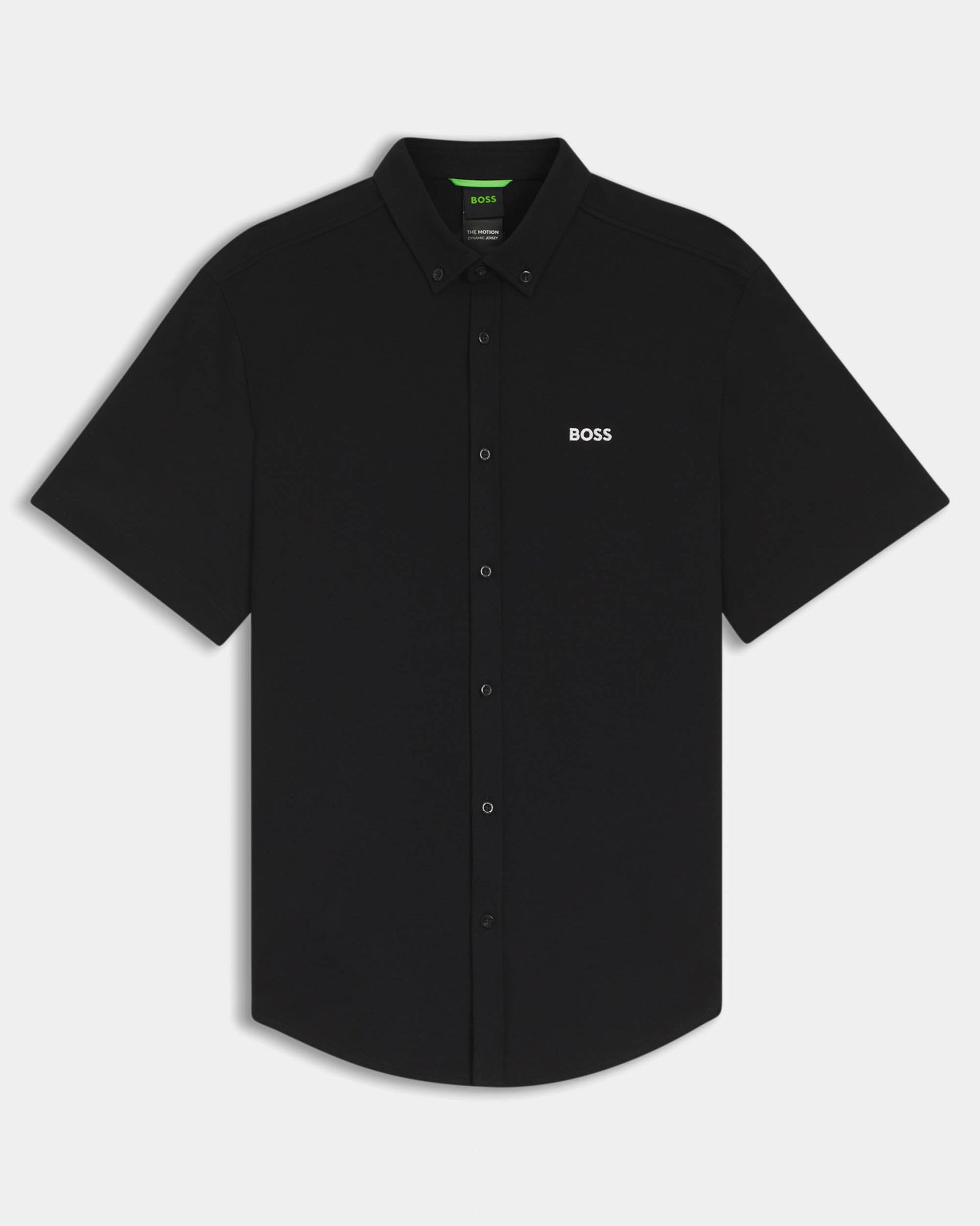 BOSS Green ST_Motion Mens Short Sleeve Shirt - Black 002 - CHO - Designer Mens Short Sleeve Shirts