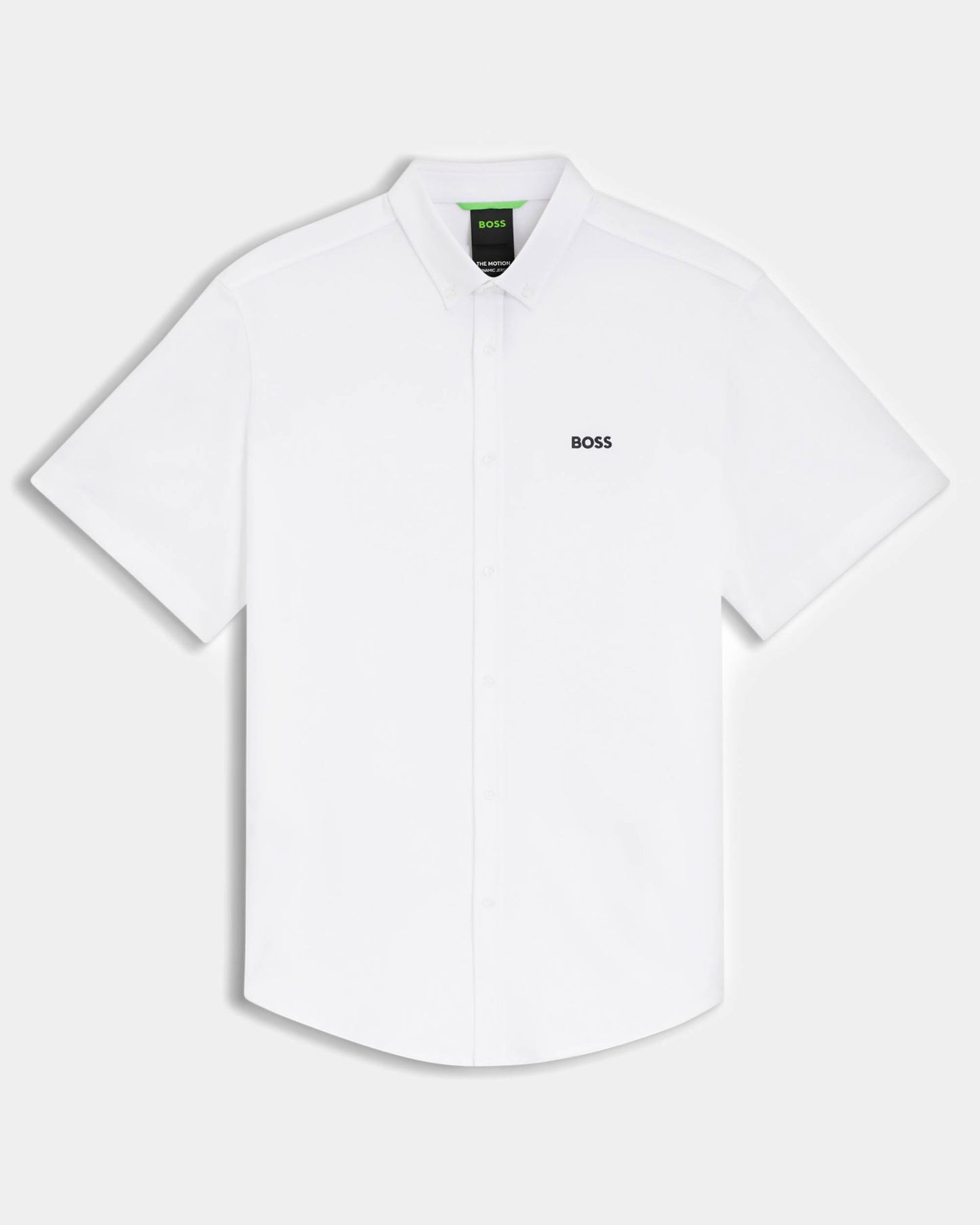 BOSS Green ST_Motion Mens Short Sleeve Shirt - White 100 - CHO - Designer Mens Short Sleeve Shirts