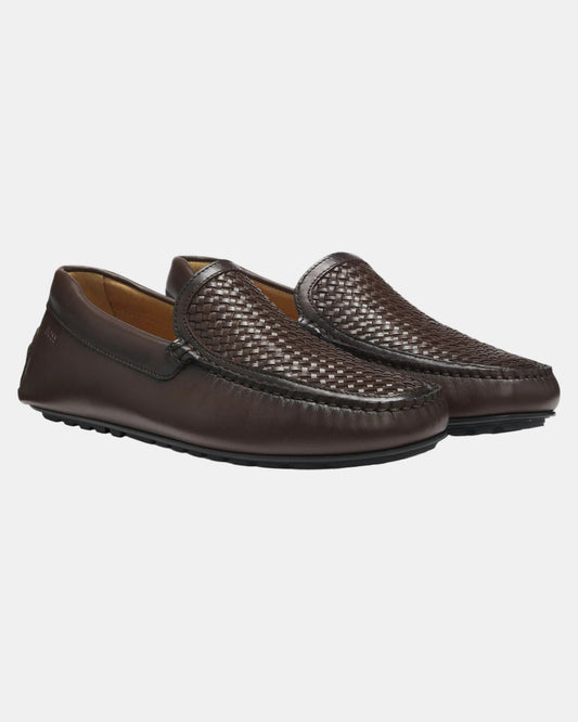 BOSS Orange Noel_Mocc_ltwvr Mens Shoes 50563133 - Dark Brown 203 | CHO | Designer Mens Shoes