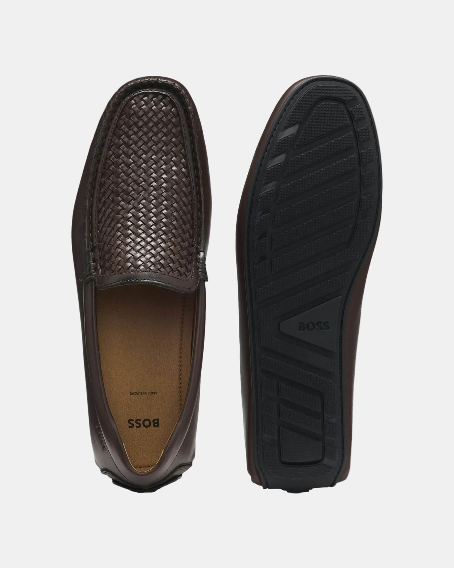 BOSS Orange Noel_Mocc_ltwvr Mens Shoes 50563133 - Dark Brown 203 | CHO | Designer Mens Shoes