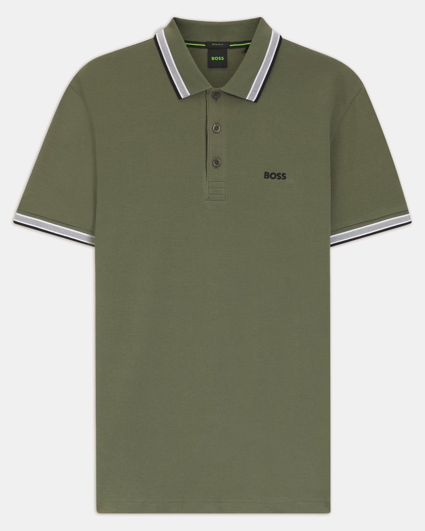 BOSS Green Paddy Mens Cotton-Piqué Polo Shirt with Contrast Logo - Dark Beige 258