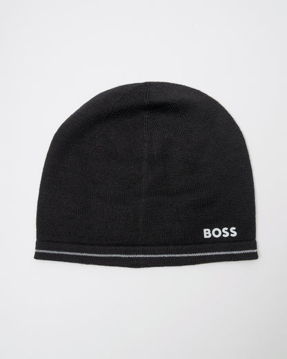 BOSS Green Arveso Mens Beanie - Black 001 - CHO - Designer Mens Hats