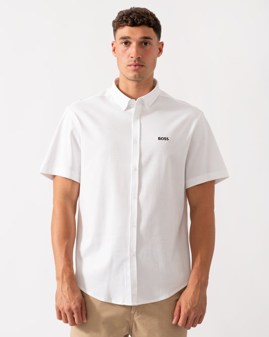 BOSS Green B_Motion Mens Short Sleeve Shirt 50544784 - White 100