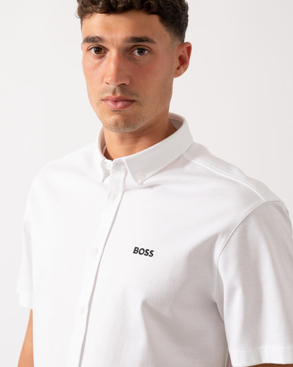 BOSS Green B_Motion Mens Short Sleeve Shirt 50544784 - White 100