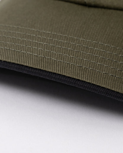brim detail of a BOSS Green Bold Mens Logo-Print Cap In Cotton Twill in Open Green 398
