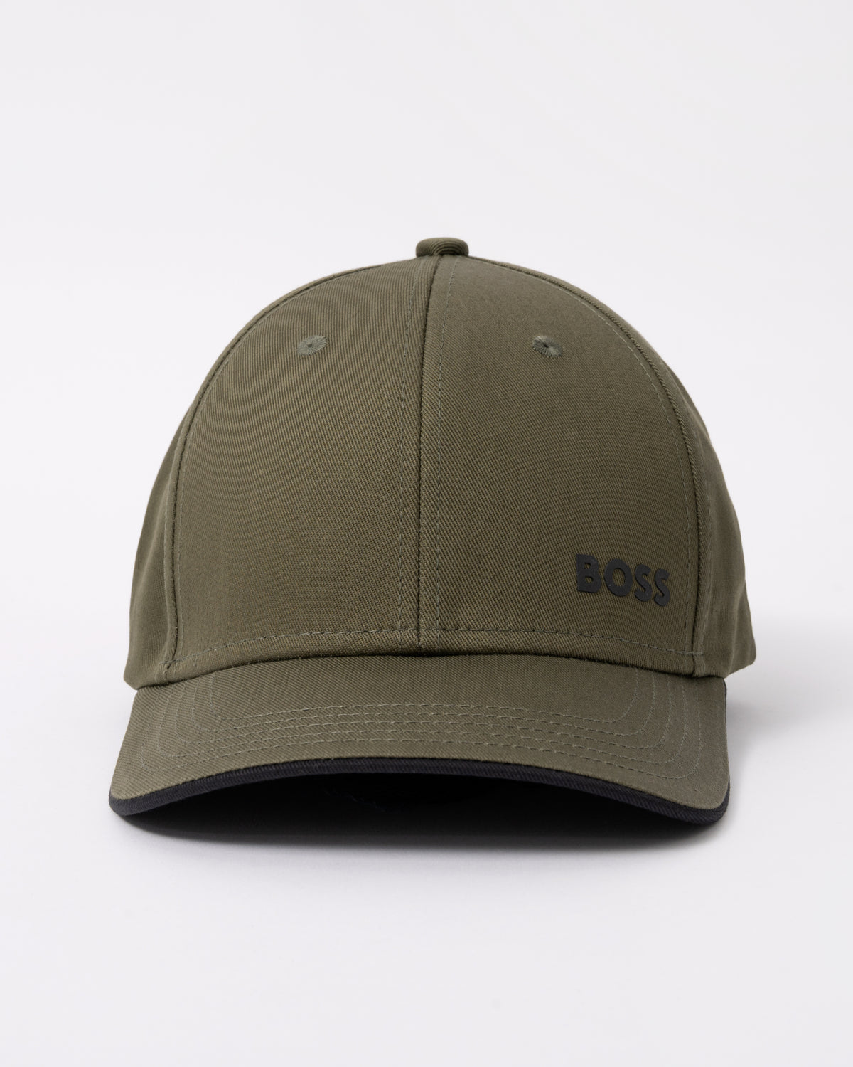 BOSS Green Bold Mens Logo-Print Cap In Cotton Twill in Open Green 398