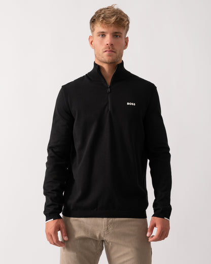 BOSS Green Ever-X Mens Quarter Zip Jumper - Black 001