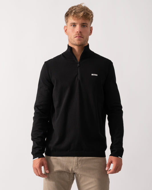 BOSS Green Ever-X Mens Quarter Zip Jumper - Black 001