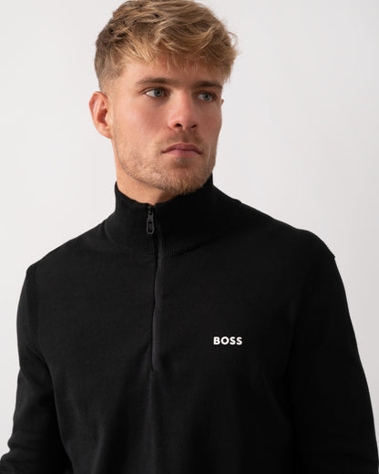 BOSS Green Ever-X Mens Quarter Zip Jumper - Black 001