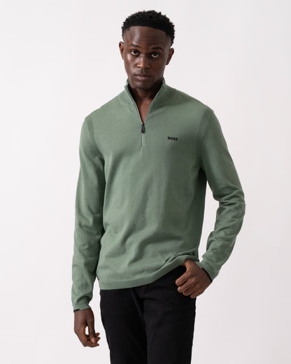 BOSS Green Ever-X Mens Quarter Zip Jumper - Open Green 358