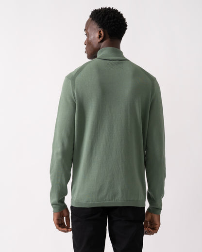 BOSS Green Ever-X Mens Quarter Zip Jumper - Open Green 358