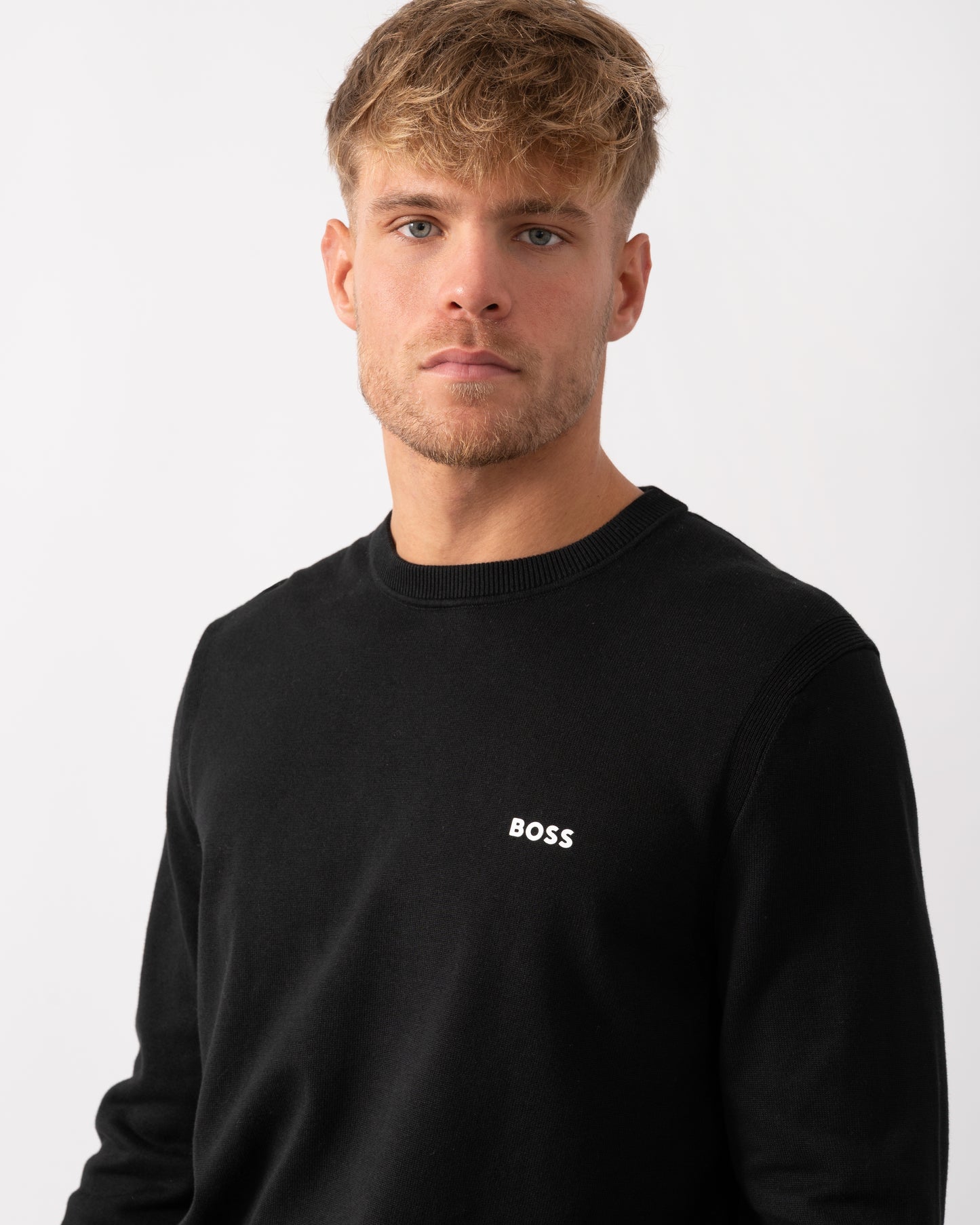 BOSS Green K_Ever-X Mens Crew Neck Jumper - Black 001