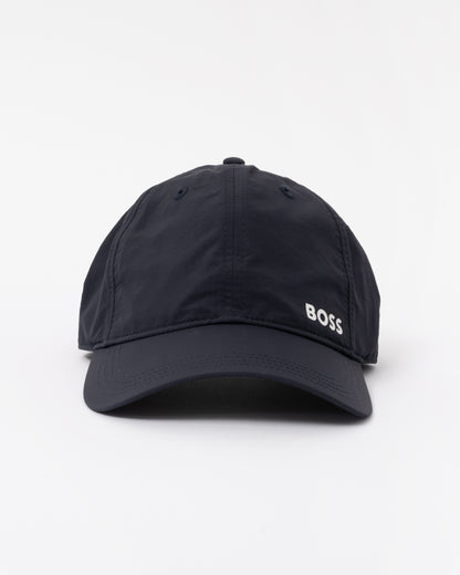 Front of the BOSS Green Lach Mens Cap with UV Protection - Dark Blue 402