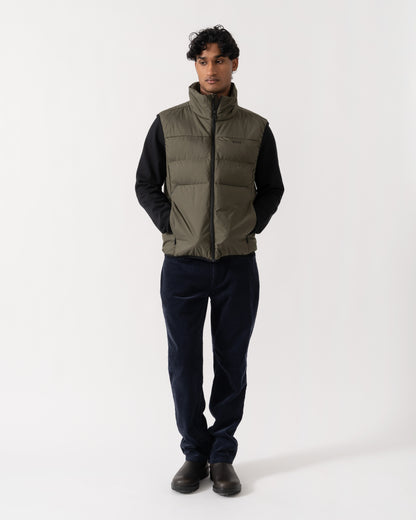 Man wearing BOSS Green OW Urbanex Mens Puffer Gilet - Open Green 398