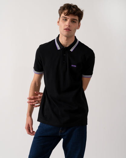 BOSS Green Paddy Mens Cotton-Piqué Polo Shirt with Contrast Logo