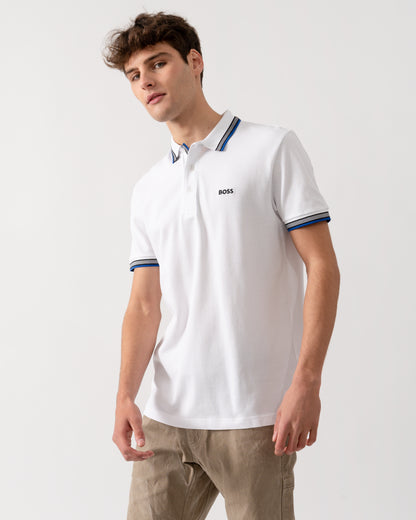 BOSS Green Paddy Mens Cotton-Piqué Polo Shirt with Contrast Logo