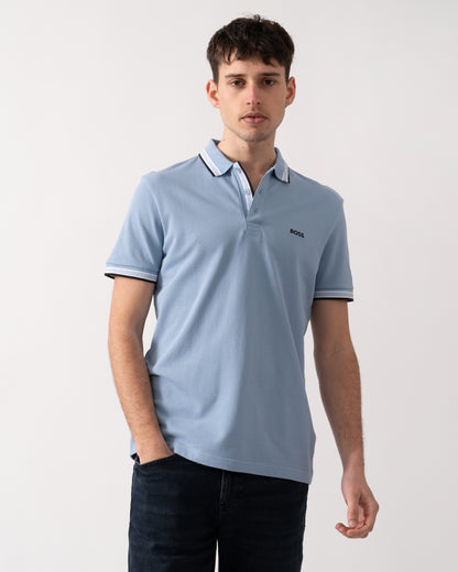 BOSS Green Paddy Mens Cotton-Piqué Polo Shirt with Contrast Logo