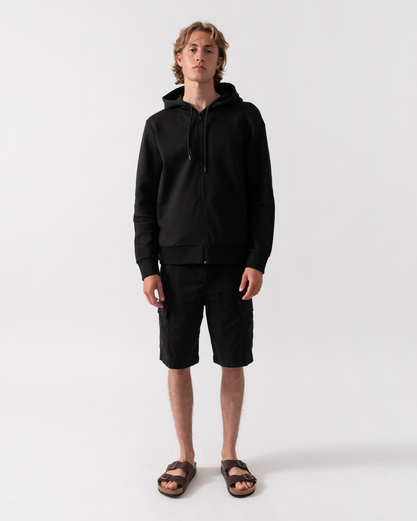 BOSS Green Saggy Mens Zip Up Hoodie - Black 001