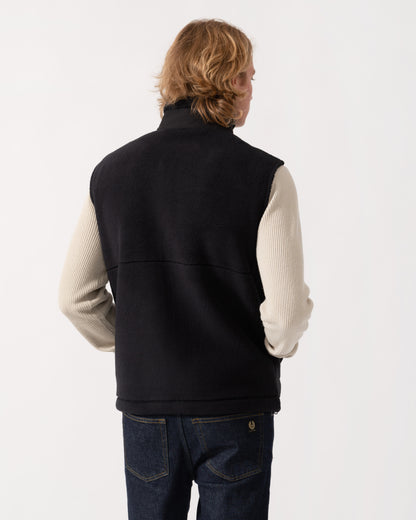 Back of the BOSS Green Sveedy Mens Contrast-panel teddy fleece gilet with logo  - Black 001