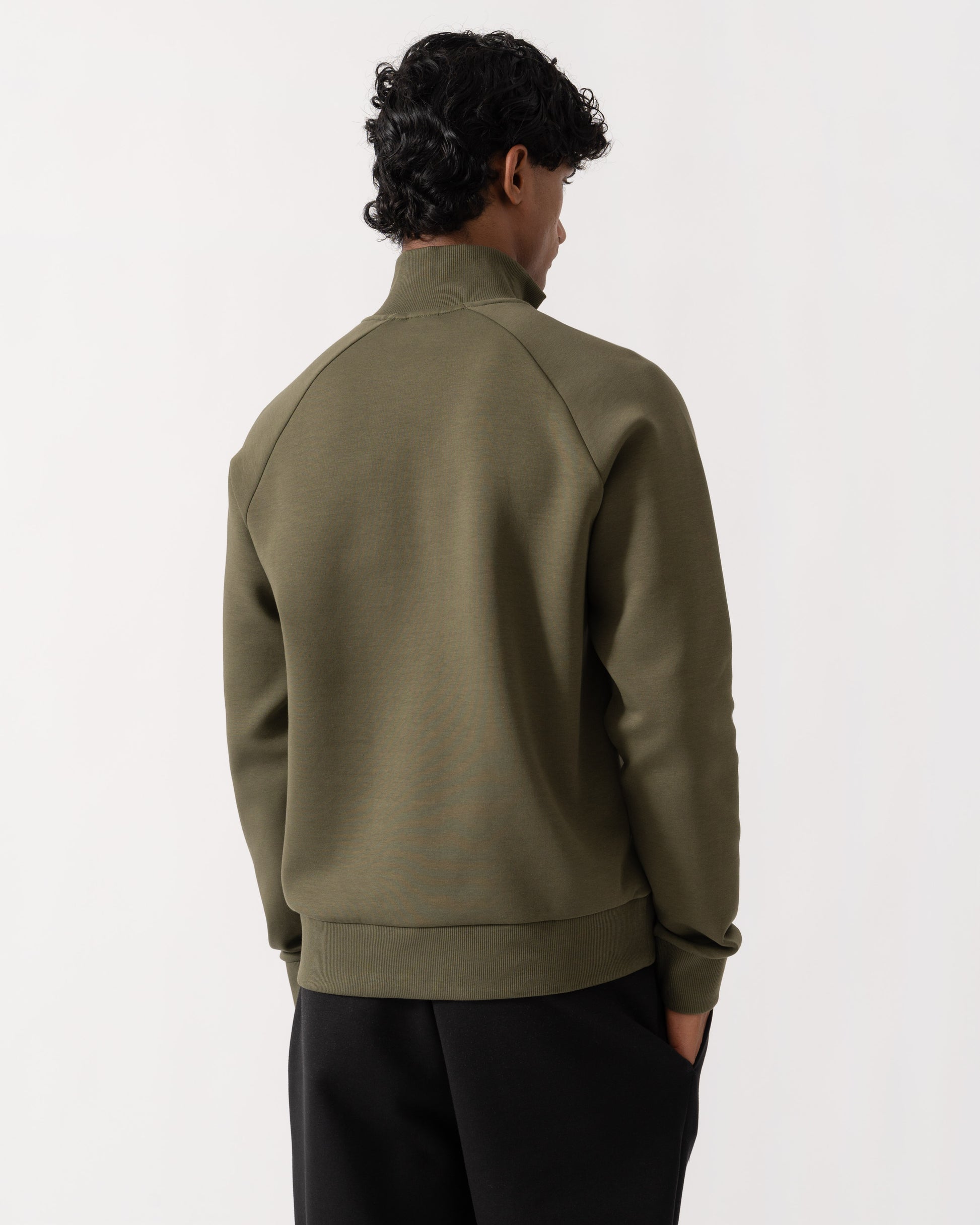 Back of BOSS Green Sweat Mens 1/4 Zip Sweatshirt 50565306 - Open Green 398