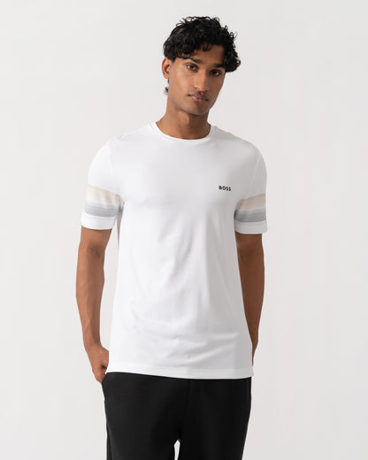Front of BOSS Green TS TOC Court 2 Mens Slim Fit T-Shirt - White 100