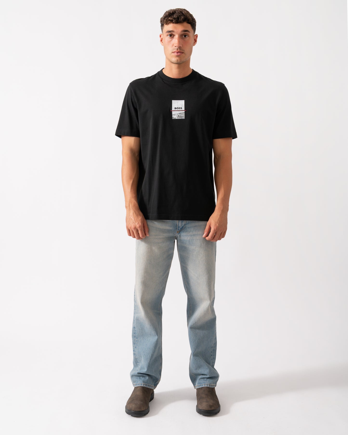 BOSS Green Tee Photoprint Mens T-Shirt - Black 001