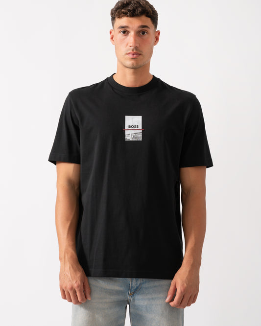 BOSS Green Tee Photoprint Mens T-Shirt - Black 001