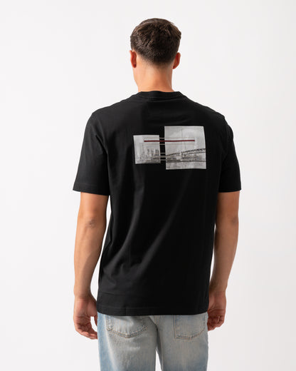 BOSS Green Tee Photoprint Mens T-Shirt - Black 001