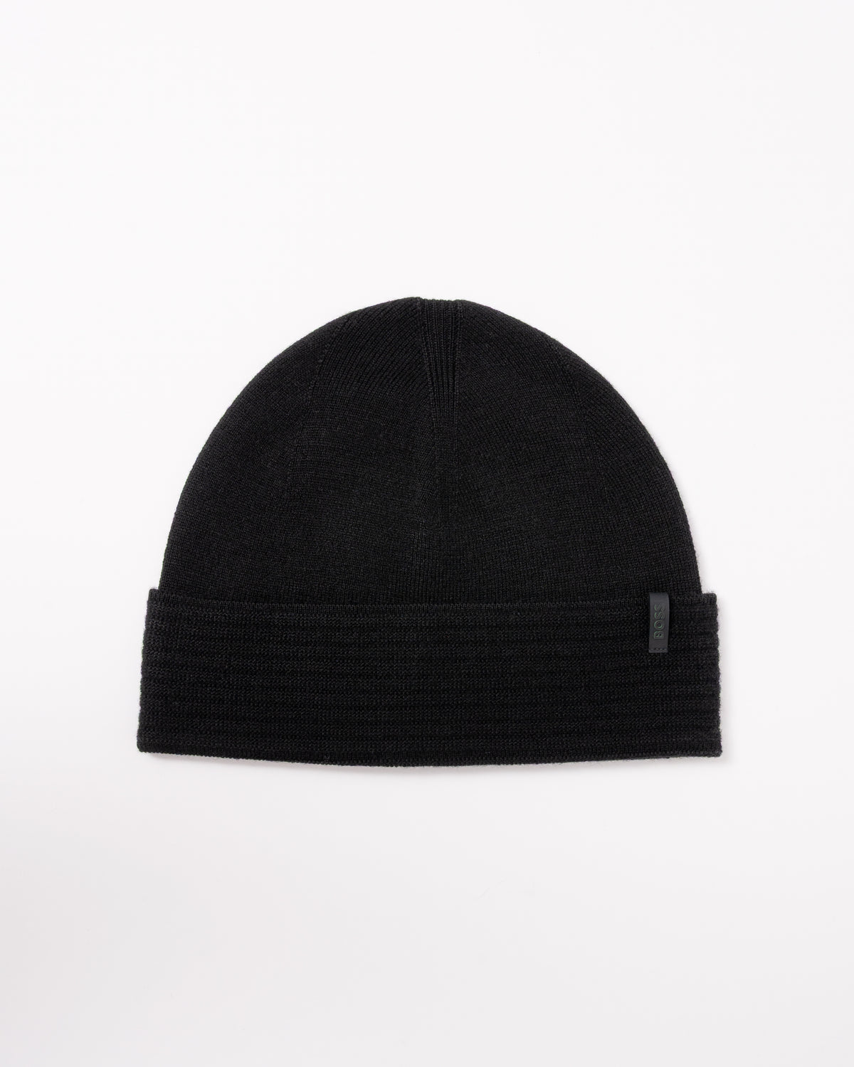 studio photograph showing a BOSS Green Termix Mens Beanie in Black 001
