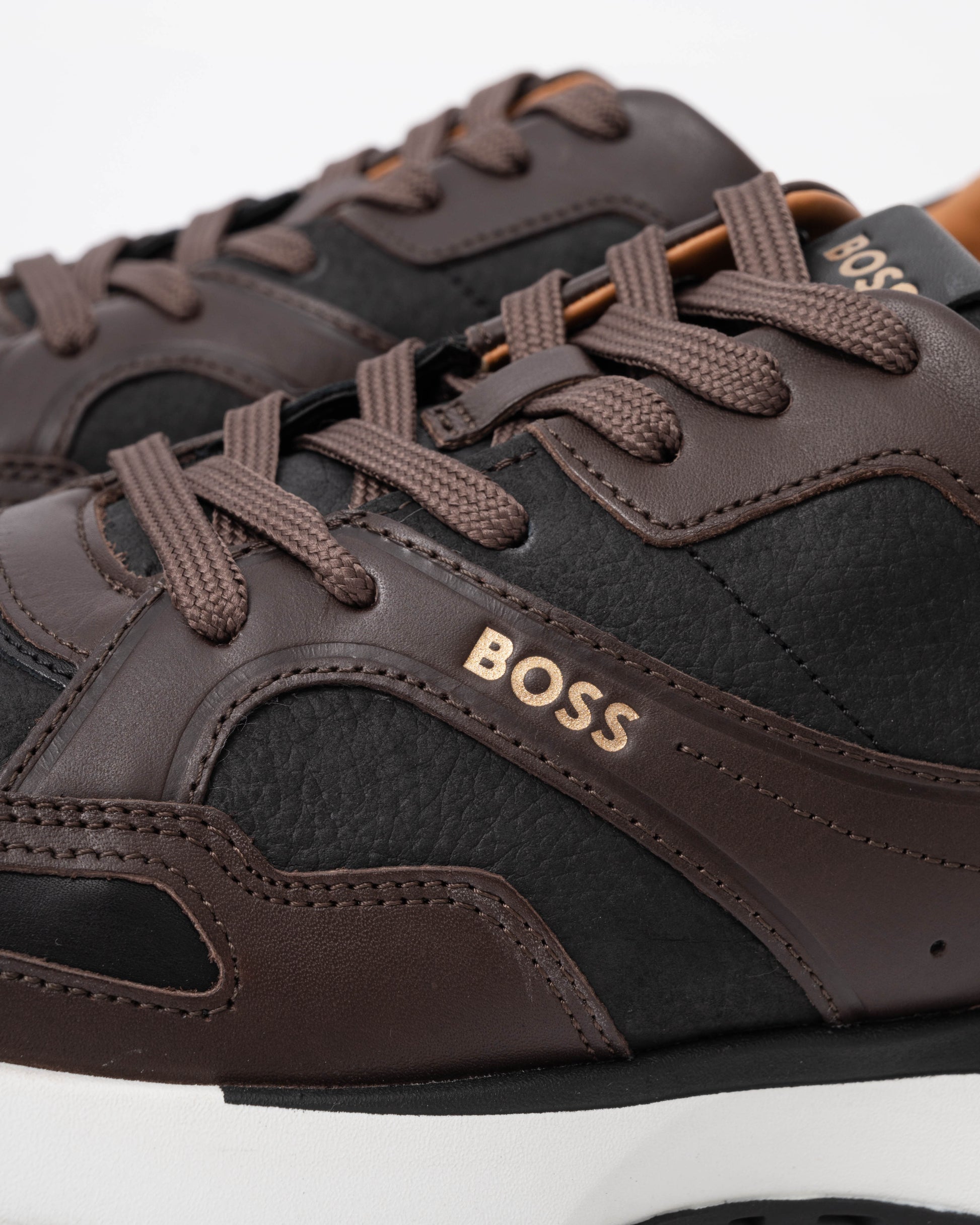 BOSS Orange Jonah Runn Mens Leather Trainers - Open Red 640