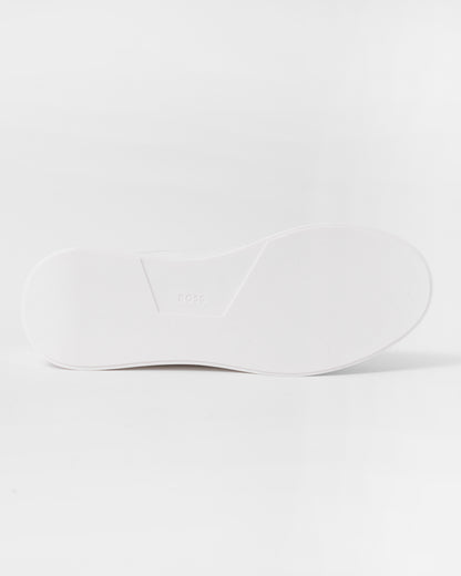 sole of BOSS Orange Bulton Runn Mens Polished Leather Trainers With Rubber Outsole NOS in White 100