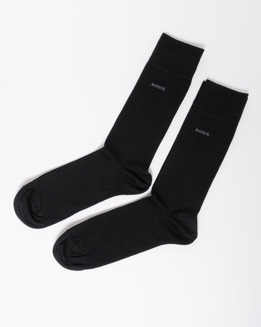 BOSS Orange 2-Pack Mens Regular-Length Socks in a Mercerized-Cotton - Black 001