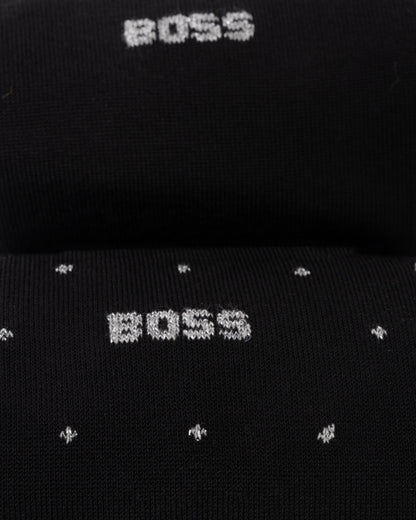 Product close up of the BOSS Orange 2-Pack RS Gift Set MC Mens Socks - Black 001