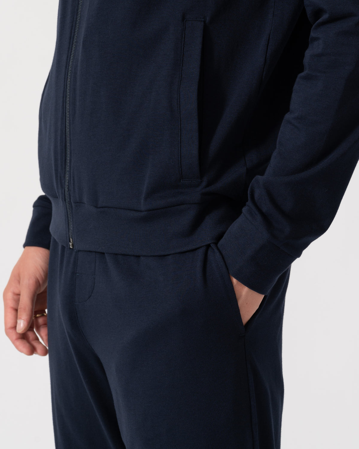 Pocket detail on the BOSS Orange 365 Mens Stretch-cotton loungewear set with logo print - Turquoise/Aqua 445