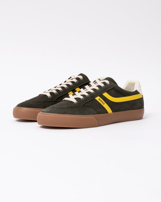 Front of the BOSS Orange Aiden Tenn Mipu Mens Trainers - Dark Green 307