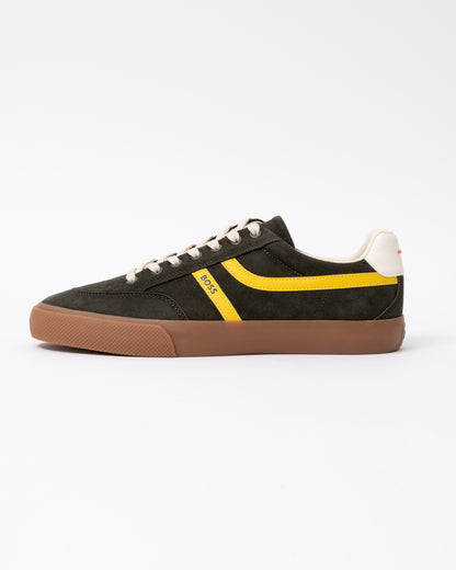 Side of the BOSS Orange Aiden Tenn Mipu Mens Trainers - Dark Green 307