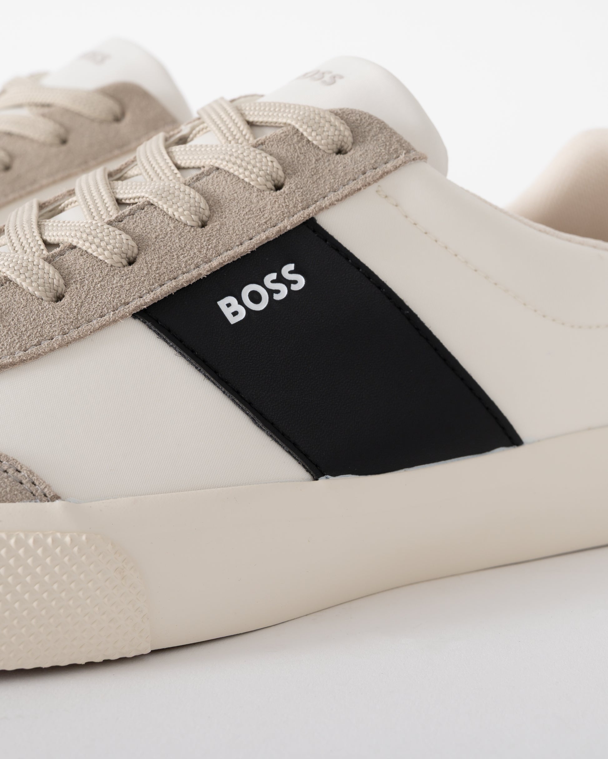 logo detail of BOSS Orange Aiden_Tenn_sdnypu Mens Trainers in Light Beige